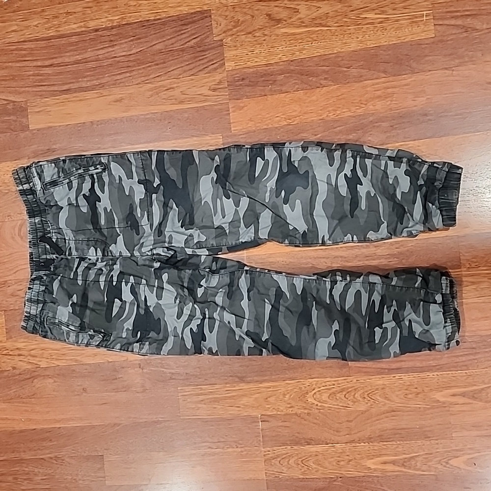 GAP KIDS boys XL Husky Gray Camo FULLY LINED Jogger Pants